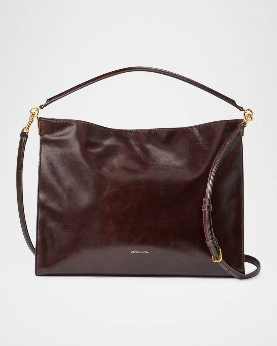 Vida Slouchy Crinkled Leather Shoulder Bag